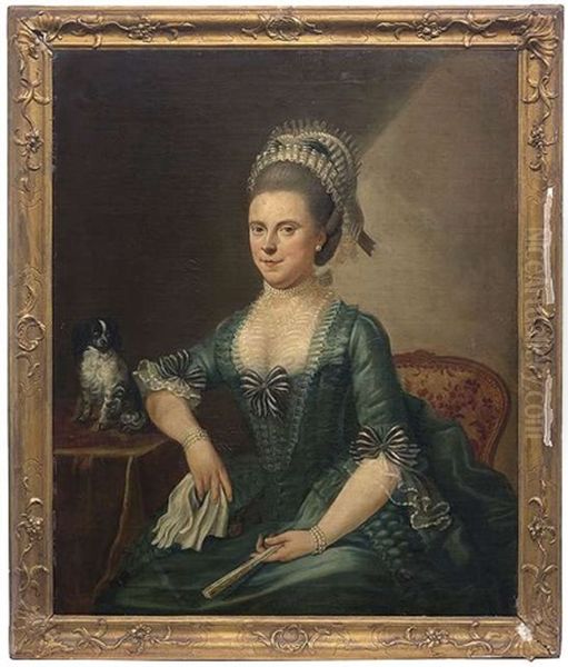 Ein Herr Im Dunkelen Samtrock, Auf Einem Lehnstuhl Sitzend (+ Eine Dame In Grunem Seidenkleid Und Einer Spitzenhaube; Pair) - view 1