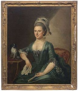 Ein Herr Im Dunkelen Samtrock, Auf Einem Lehnstuhl Sitzend (+ Eine Dame In Grunem Seidenkleid Und Einer Spitzenhaube; Pair)