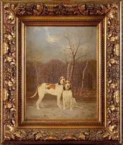 Chiens De Chasse Au Repos by Tristan L. Jules Lacroix