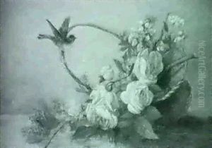 Still Life With Pink And Yellow Roses by Paul Lacroix