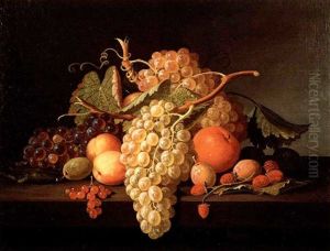 Still Life With Grapes, Peaches, Plums, And Straw-          Berries by Paul Lacroix