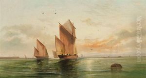 Shipping In Calm Waters by Charles John de Lacy