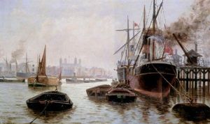 Tower Of London From London Bridge by Charles John de Lacy