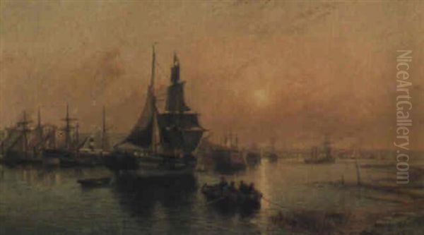 Shipping Off A Harbour (chatham?) - view 1