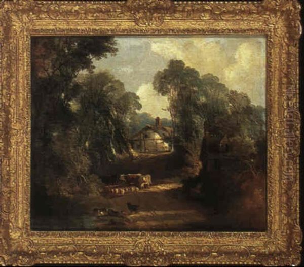 Landscape With A Young Drover Drinking From A Pond... - view 1