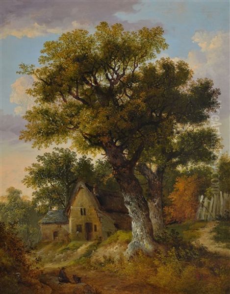 Figure And Dog On Country Path - view 1