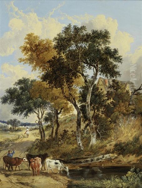 Droving Cattle, A Pair - view 1