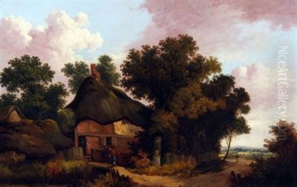 Wooded Landscape With Figure Before A Cottage - view 1