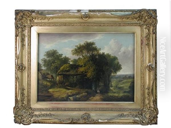 A Woodman Working In A Pastoral Landscape - view 1