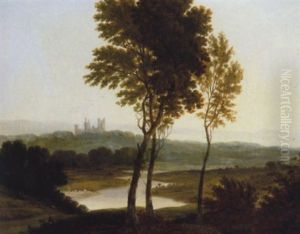 Landschaft Mit Schloss Und Fluss Landschaft Mit Schloss Und Fluss