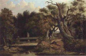 A Farmer On A Wooded Path by John Berney Ladbrooke