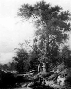 Anglers By A Wooded River