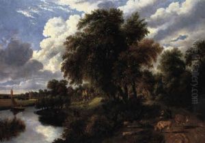 Norfolk Landscape With Figures And Cattle