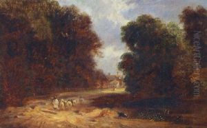 Sheep And Shepherd On A Country Lane Sheep And Shepherd On A Country Lane