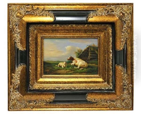 Untitled (pastoral Scene With Sheep And Cow) - view 1