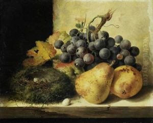 Still Life With Pears And Grapes by Edward Ladell