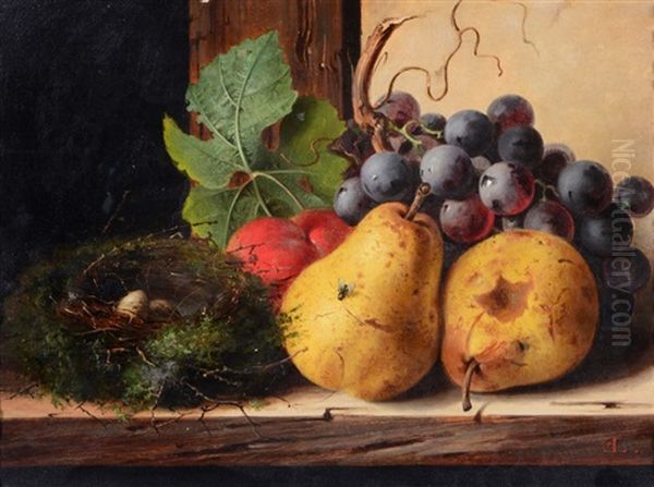 Still Life, Fruit And A Nest Of Eggs Upon A Ledge - view 1