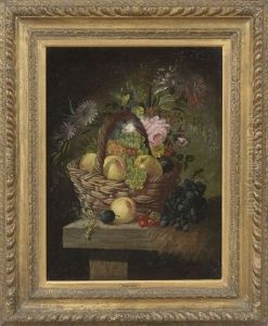 Still Life With Fruit And Flowers In A Basket Still Life With Fruit And Flowers In A Basket