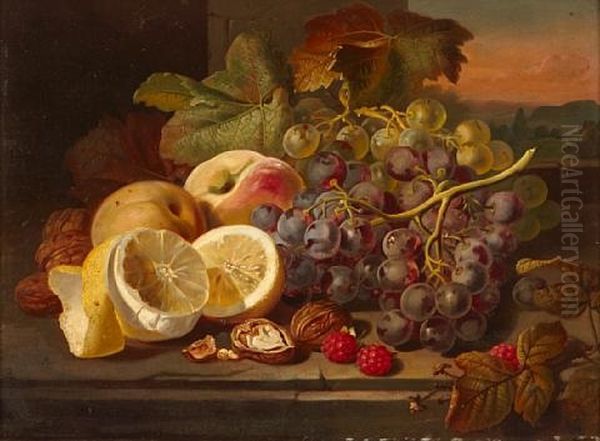 A Still Life With Fruit And Nuts On A Table - view 1