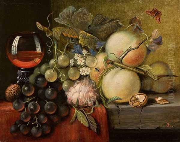 Still Life With Grapes, Peaches, Nuts And A Rummer - view 1
