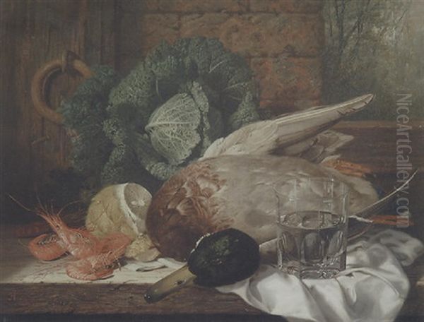 Still Life With A Duck, Shrimps And A Glass - view 1