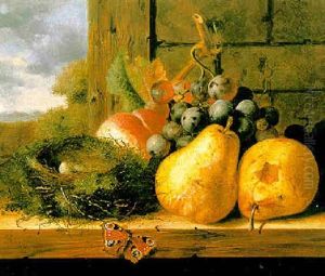 Still Life With Fruit, Birds Nest And A Butterfly