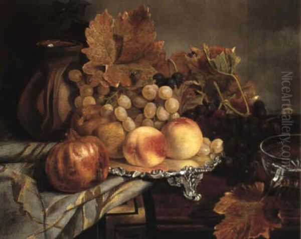 Still Life Of Grapes, Peaches, Pears And A Pomegranate - view 1