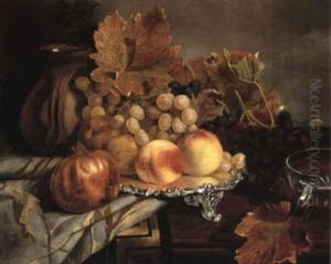 Still Life Of Grapes, Peaches, Pears And A Pomegranate thumbnail