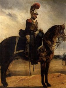 Dragon A Cheval (+ Carabinier A Cheval; 2 Works) by Adolphe Ignatievich Ladurner