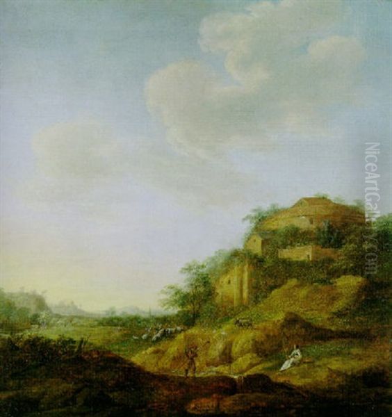 Sudliche Landschaft Mit Einem Schaferpaar - view 1