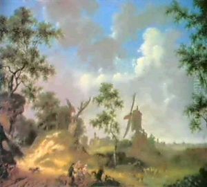 Landschaft Mit Einer Stadt Im Hintergrund