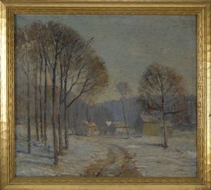 Rural Winter Scene by Alexander Theobald Van Laer