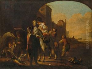 Ruckkehr Von Der Jagd by Pieter Jacobsz Van Laer