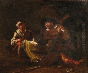 Scene Di Pitocchi Nella Campagna Romana by Pieter Jacobsz Van Laer
