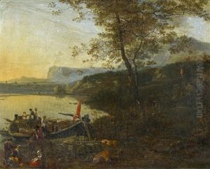 Flusslandschaft Im Abendlicht