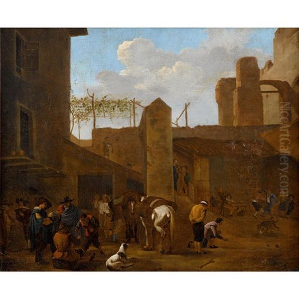 Townscape With Figures At Leisure - view 1