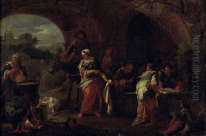 Die Wascherinnen by Pieter Jacobsz Van Laer