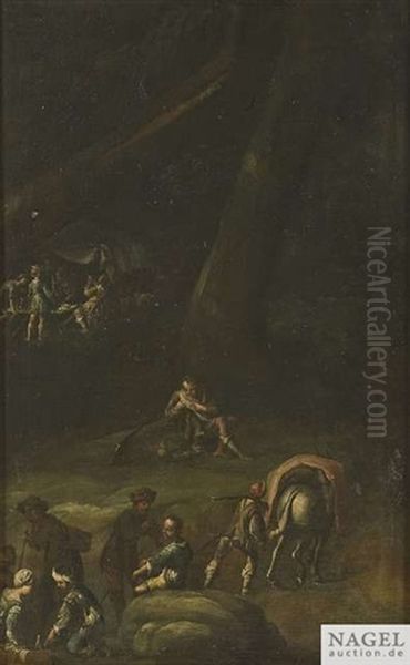 Reges Treiben In Einem Soldatenlager (triptych) - view 1
