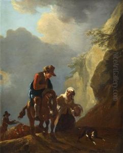 Horseman With Maiden On A Track by Pieter Jacobsz Van Laer