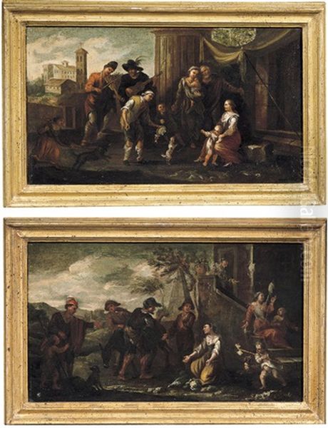 Paesaggio Con Musicanti (+ Paesaggio Con Filatrice, Contadini E Somaro; 2 Works) - view 1