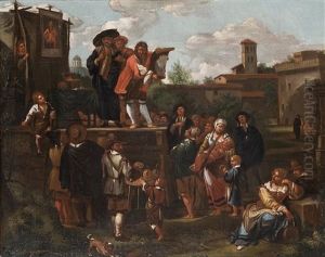Karneval (+ Der Scharlatan; 2 Works) by Pieter Jacobsz Van Laer