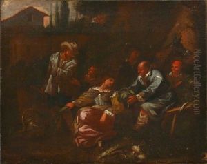 Scena Rodzajowa Na Targu by Pieter Jacobsz Van Laer
