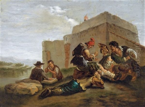 Morraspieler Vor Einem Kastell - view 1
