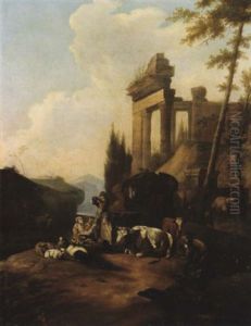 Paesaggio Italianizzante Con Pastori E Armenti