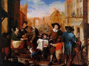 Scene De Rue A Rome by Pieter Jacobsz Van Laer