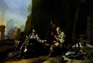 Soldiers Playing Cards by Pieter Jacobsz Van Laer