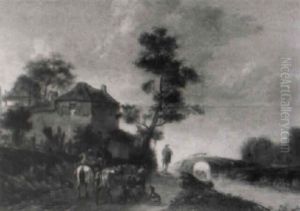 Hunters Resting By A Stream