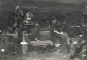 A Guardroom Interior With Soldiers Carousing With Courtesans