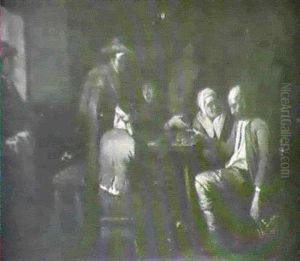 Peasants In An Interior by Pieter Jacobsz Van Laer
