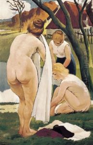 Baadsters - Baigneuses Rustiques by Eugene Laermans